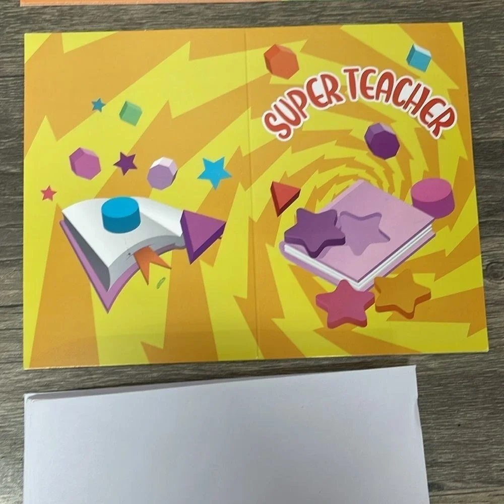 Teacher Appreciation‎ Greeting Cards Set Multicolor School Theme